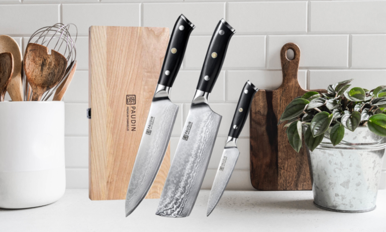 PAUDIN 3pcs Damascus Kitchen Knife Set Review