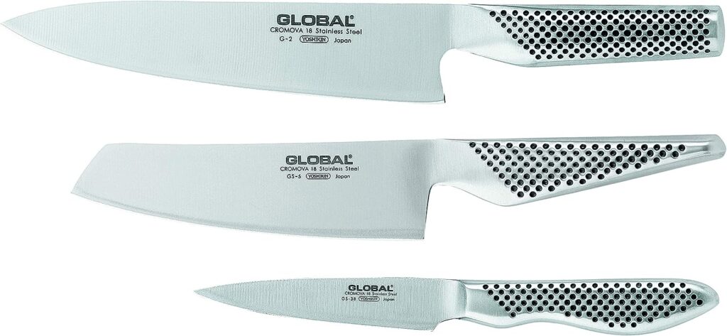 Global 3 Piece Set with Chefs, Vegetable and Paring Knife, 1 pack, Stainless Steel