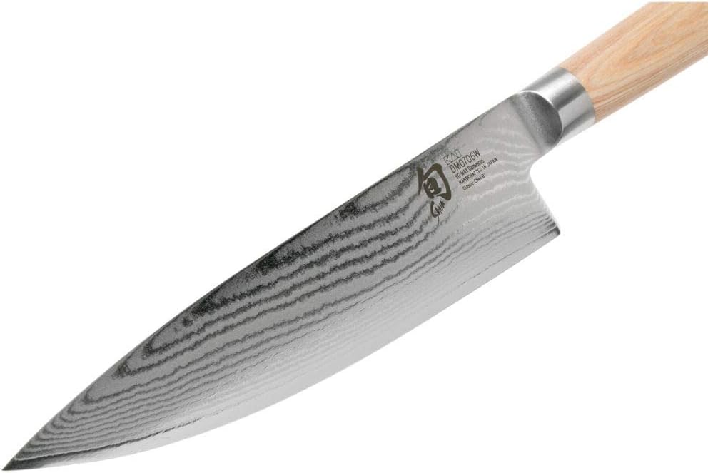 Shun Cutlery Classic Blonde Chefs Knife 8”, Thin, Light Kitchen Knife, Ideal for All-Around Food Preparation, Authentic, Handcrafted Japanese, Professional Chef Knife