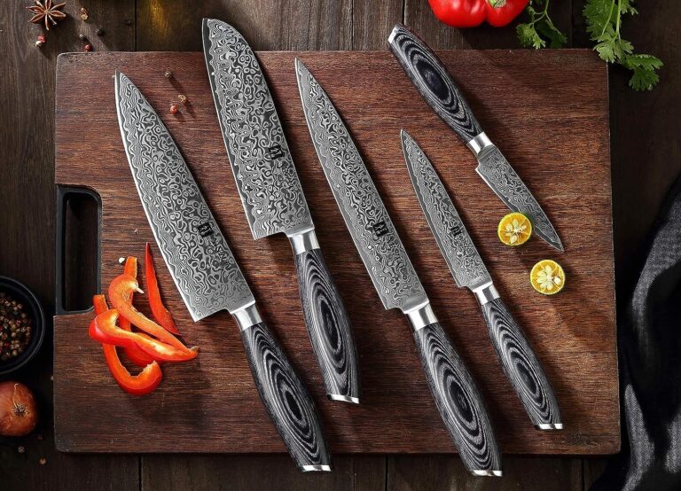 XINZUO 7PC Damascus steel Knife Block Sets Review