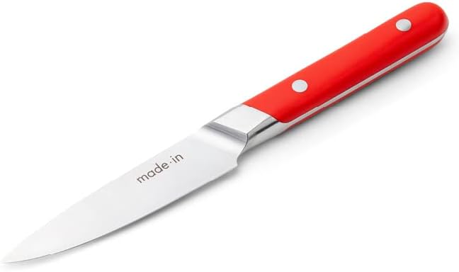 Made In Cookware - 4 Paring Knife France - Full Tang With Pomme Red Handle