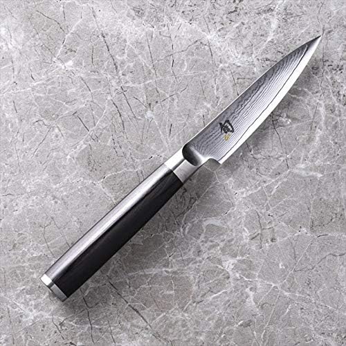 Shun Cutlery Classic Paring Knife 3.5, Small, Nimble Cooking Knife for Peeling, Coring, Trimming and More, Precise Cutting Knife, Handcrafted Japanese Kitchen Knife,Silver