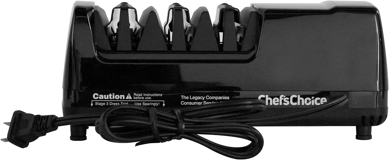 Chef’sChoice 1520 Electric Knife Sharpener for Straight Edge and Serrated Knives, 3-Stage, Black