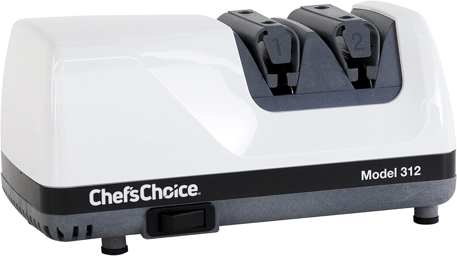 ChefsChoice 312 UltraHone Professional Electric Knife Sharpener for 20-Degree Straight-Edge and Serrated Knives, 2 Stage, White