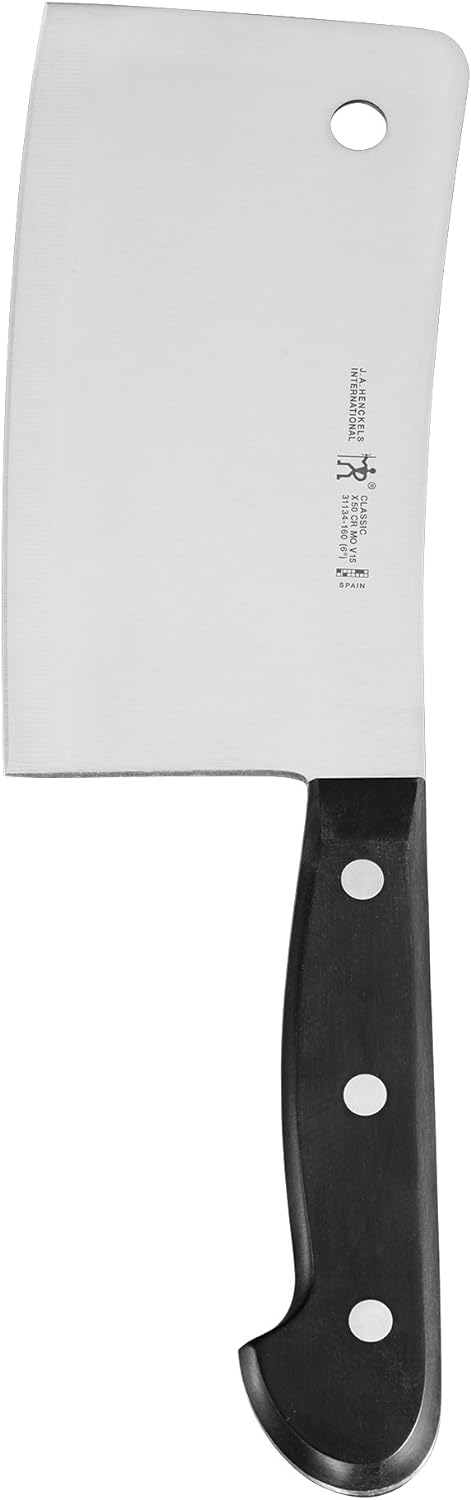 ZWILLING HENCKELS Classic Razor-Sharp 6-inch Meat Cleaver Knife, German Engineered Informed by 100+ Years of Mastery, Black/Stainless Steel