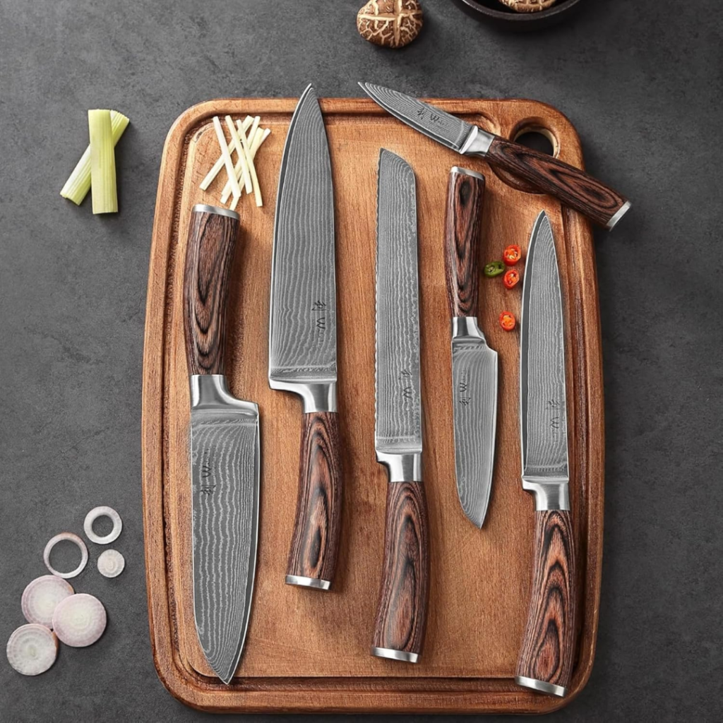 Wakobi Knife Set on Chopping Board