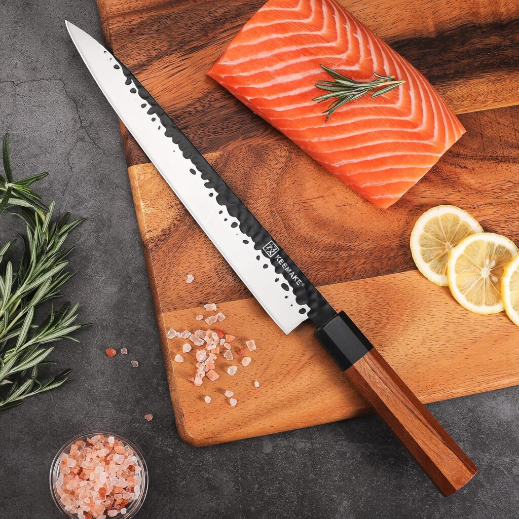 KEEMAKE Sushi Knife 10 inch, Sashimi Knife, Yanagabi knife