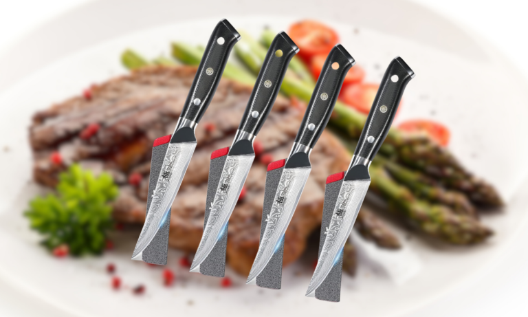 KYOKU Damascus 4pc Steak Knife Set