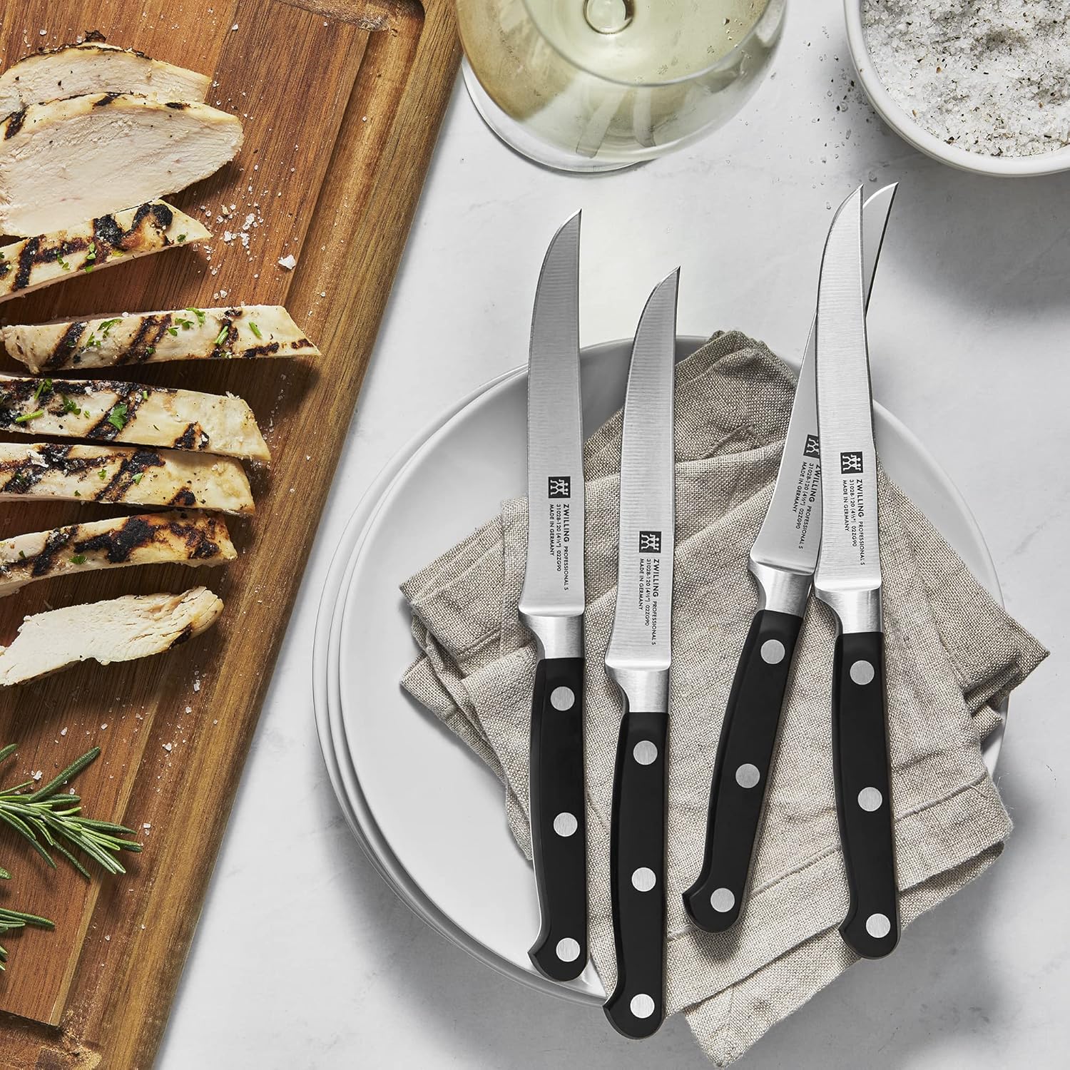 ZWILLING Professional S 4-Piece Razor-Sharp German Steak Knife Set, Made in Company-Owned German Factory with Special Formula Steel perfected for almost 300 Years, Dishwasher Safe