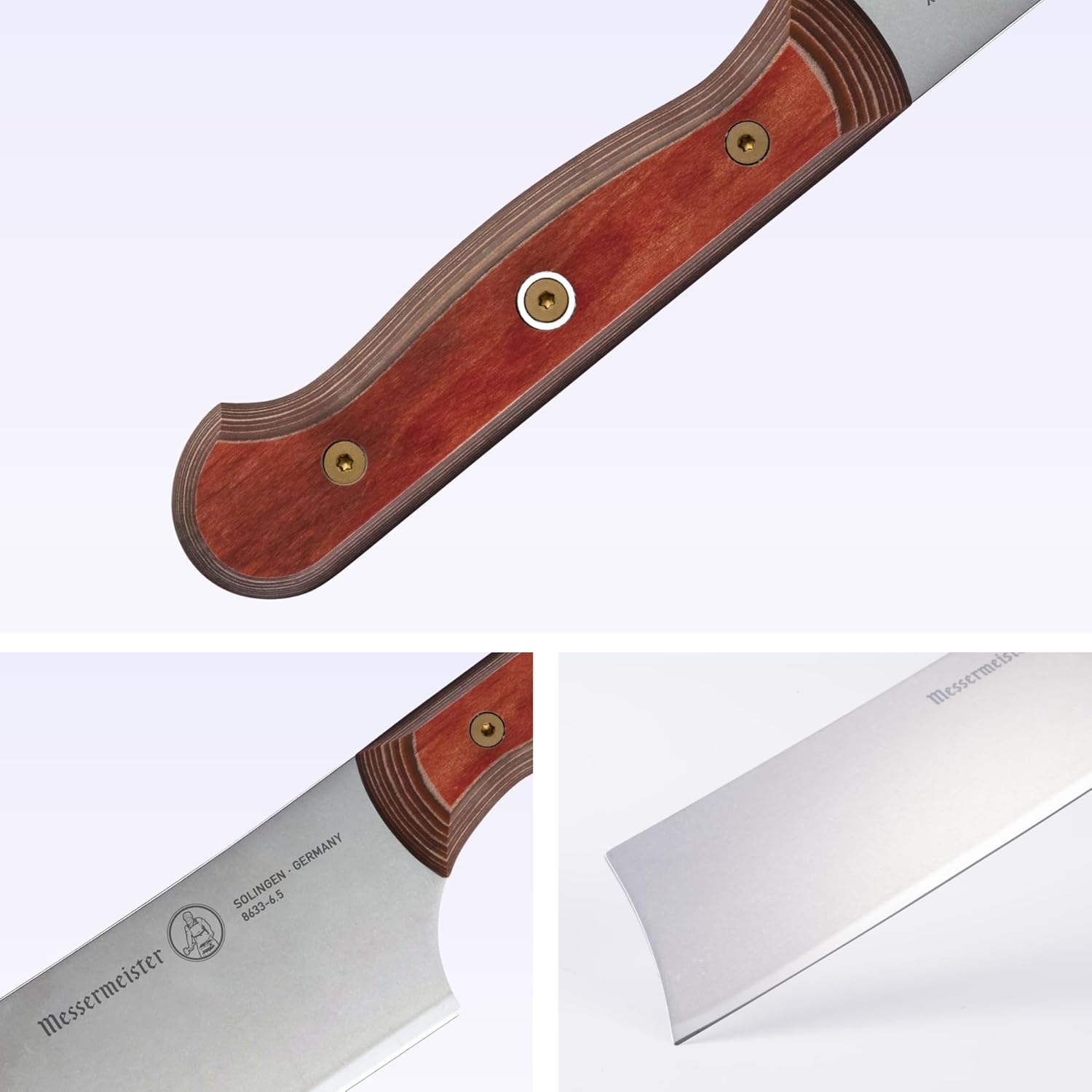 Messermeister Custom 6.5” Nakiri Knife, Terra Red - X50 German Stainless Steel - Rust Resistant  Easy to Maintain - Made in Solingen, Germany