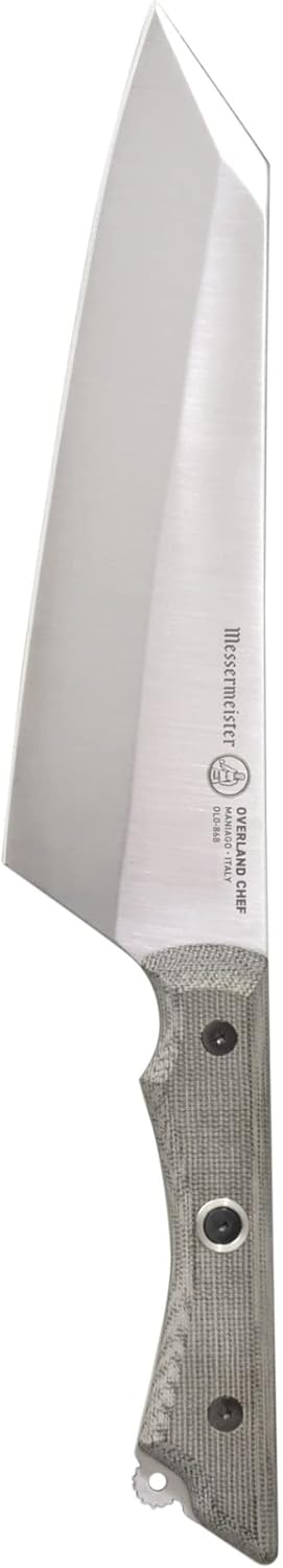 Messermeister Overland Chef 8” Chef’s Knife - Nitro Cobalt Steel, Canvas Micarta Handle  Hidden Bottle Opener